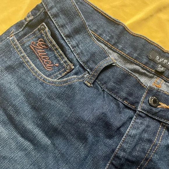 Gucci Men's Vintage denim jeans size 36/36 (54 embroidered pocket made in Italy - Picture 14 of 15